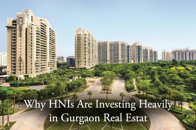 Luxury high-rise residential towers surrounded by lush greenery in Gurgaon real estate.