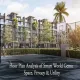 Exterior view of Smart World Gems residential complex with basketball court and lush greenery highlighting the text "Floor Plan Analysis of Smart World Gems"