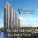 An image of Godrej Vrikshya high-rise apartments in Sector 103 Gurugram with greenery and tagline Why Godrej Vrikshya Feels Like a Breath of Fresh Air.