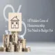 Stack of coins with arrows and house icon illustrating hidden costs of homeownership.
