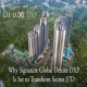 Aerial view of Signature Global Deluxe DXP residential complex in Sector 37D with modern high-rise towers, landscaped greenery, and amenities.