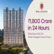 High-rise luxury residential towers by Birla Estates with the text overlay: "₹1,800 Crore in 24 Hours: Birla Estates Sells Out Entire Gurugram Luxury Project," signifying record-breaking sales.