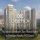 Cluster of modern high-rise buildings with Oberoi Realty logo and headline about NCR entry.